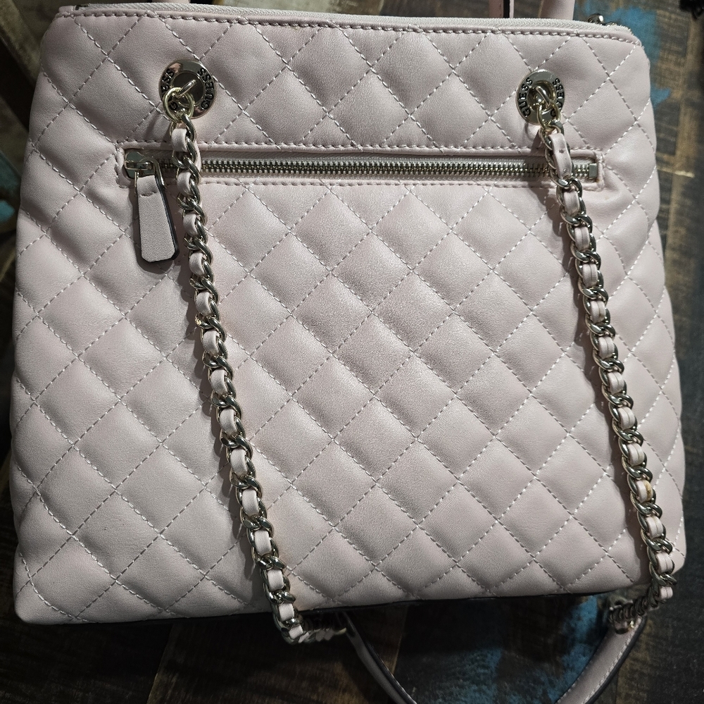 GUESS Quilted Pink Handbag - Picture 6 of 10